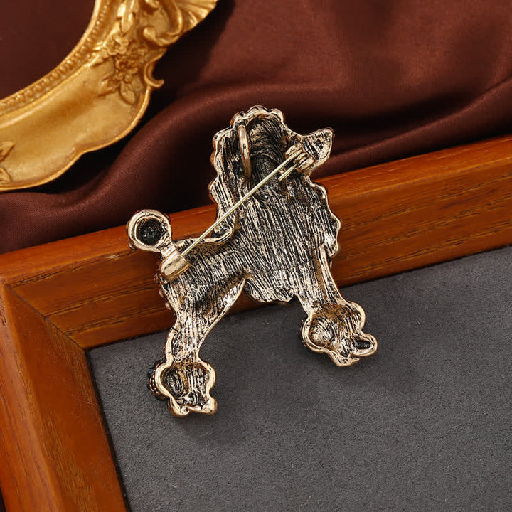 Spilla da donna a forma di barboncino con strass - image 4