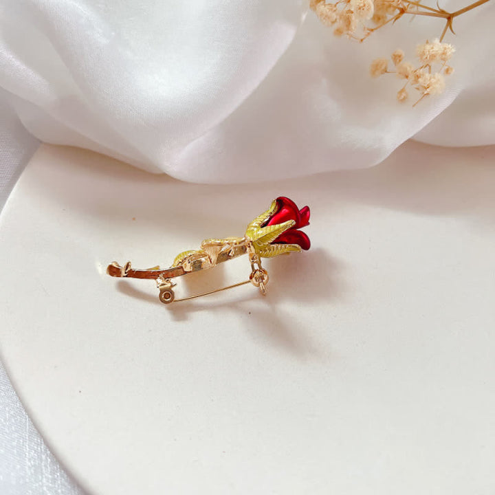 Spilla con stelo e rosa squisita da donna - image 7