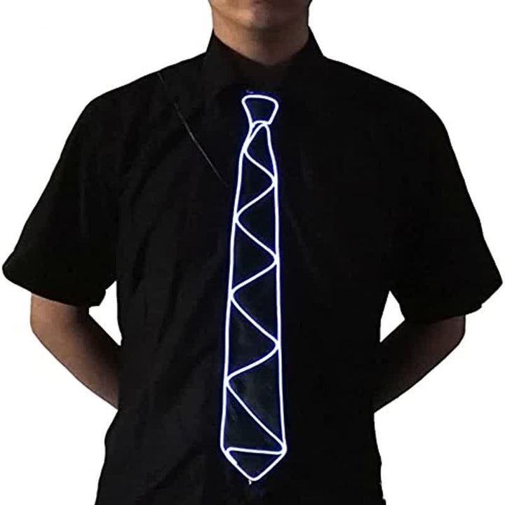 Cravatta luminosa con striscia LED al neon - Bianco - image 11