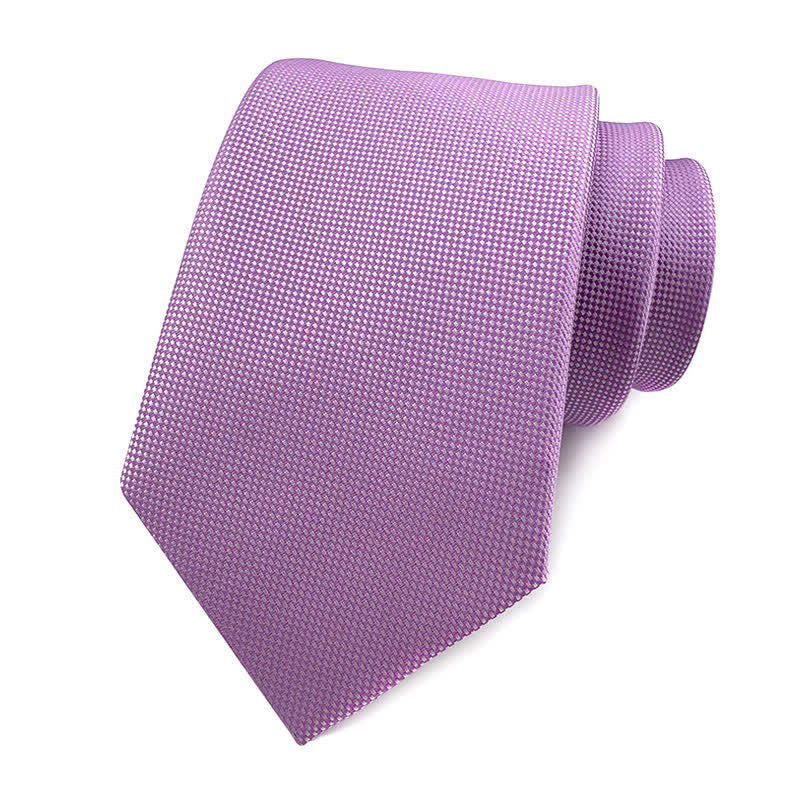 Cravatta sottile semplice da uomo in tinta unita - Viola - image 18