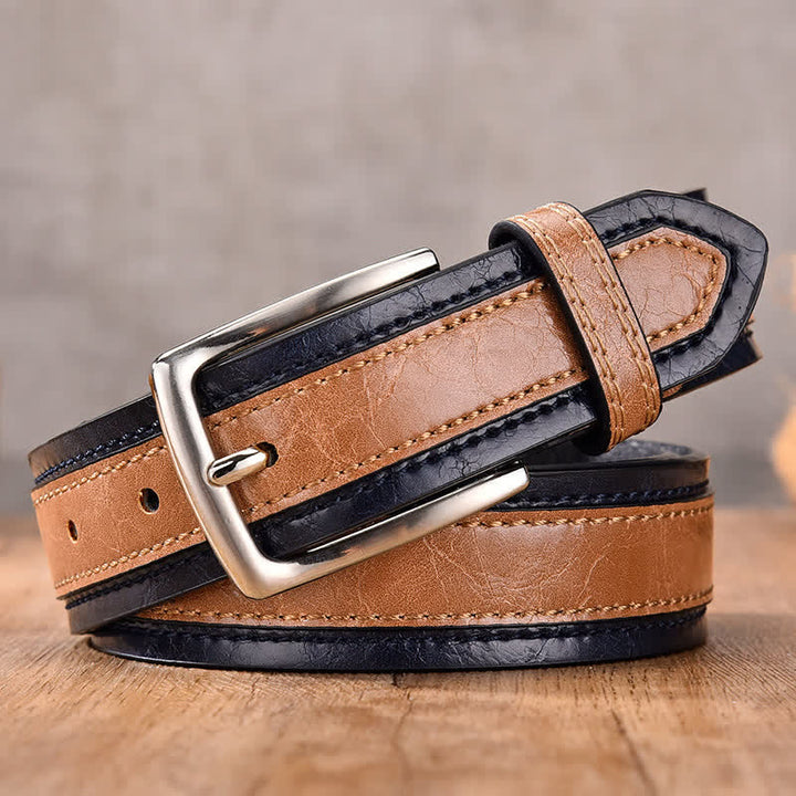 Cintura decorativa in pelle floreale retrò da uomo - Cachi - 46 - image 0
