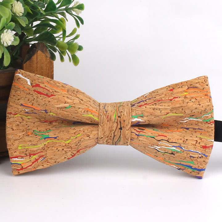 Papillon multicolore con stampa geometrica effetto legno da uomo - Stile n. 3 - image 10