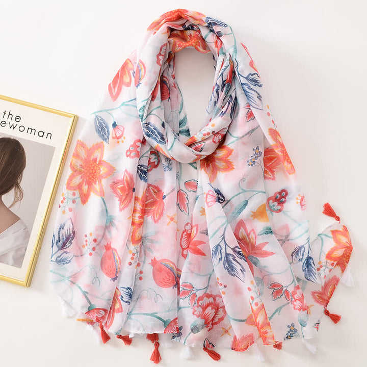 Sciarpa sottile con nappe floreali a farfalla da donna - Stile #35 - image 40