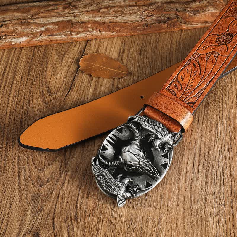 Cintura in pelle vintage Bull & Dual Eagles da uomo - image 21