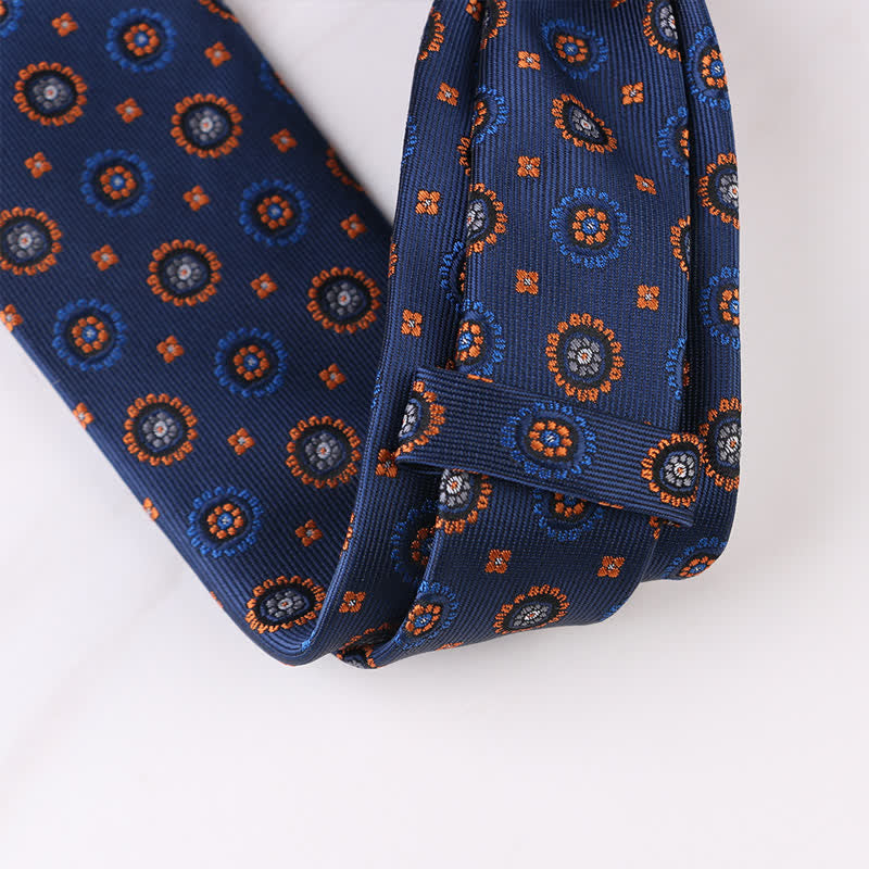 Cravatta da uomo con motivi floreali geometrici vintage - image 3