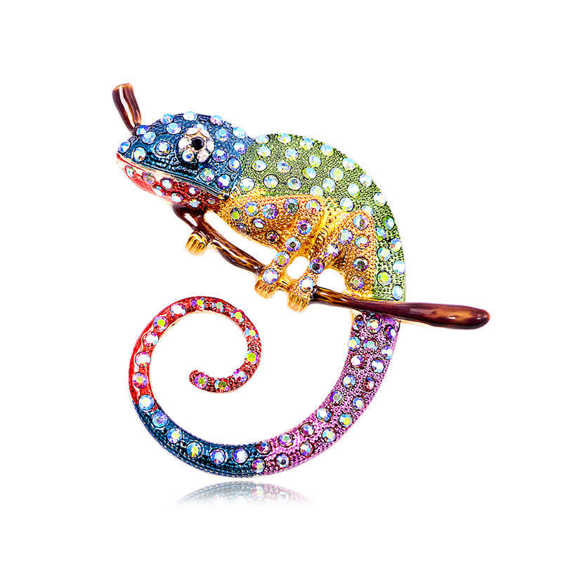 Spilla lucertola camaleonte colorata da donna - Blu - image 10