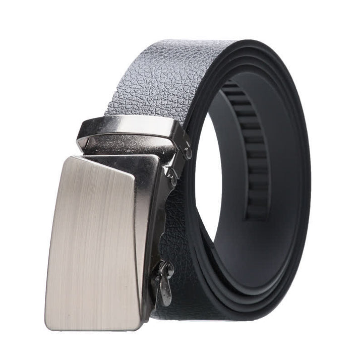 Cintura da uomo in pelle nera con fibbia automatica - Stile n. 10 - Argento - 42 - image 19