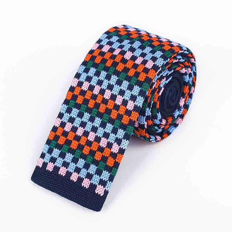 Cravatta lavorata a maglia con quadrati colorati in pixel da uomo - Marina Militare - image 0