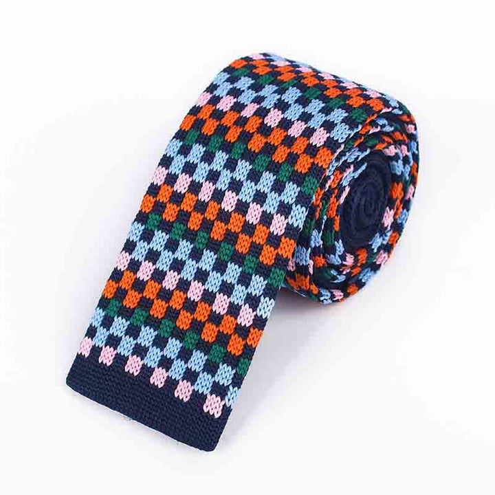 Cravatta lavorata a maglia con quadrati colorati in pixel da uomo - Marina Militare - image 0