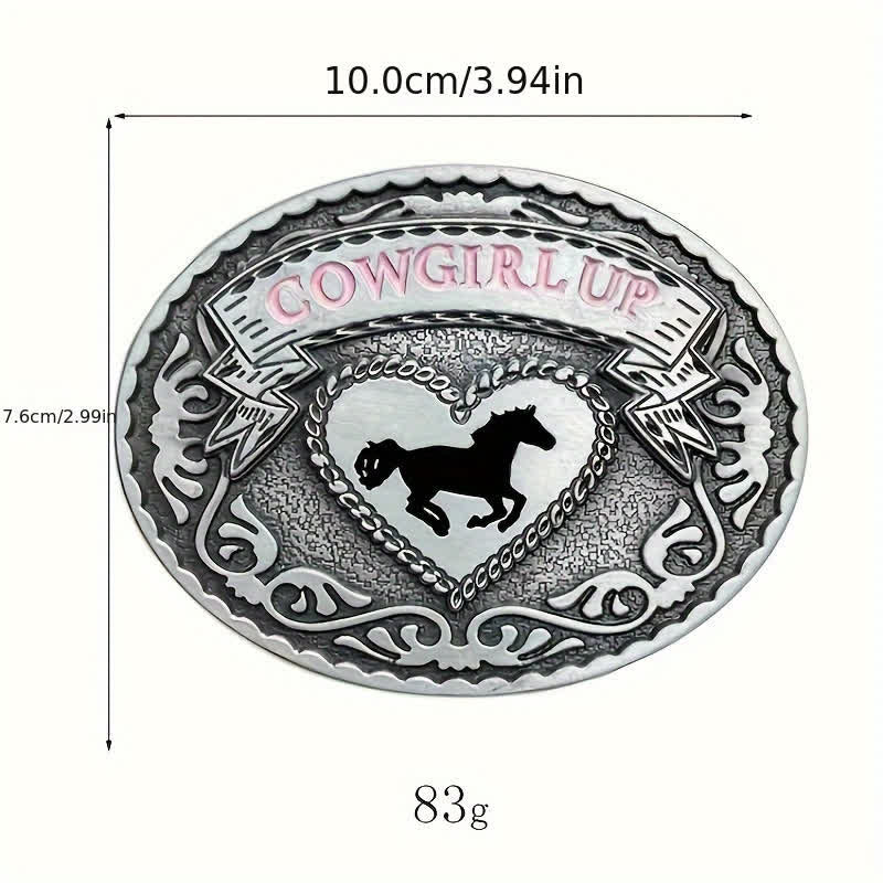 Cintura in pelle con fibbia Cowgirl Up in argento fai da te da donna - image 2