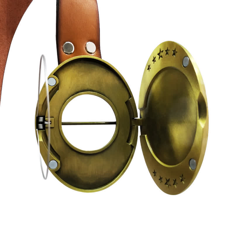 Cintura in pelle con fibbia porta birra creativa fai da te a forma di teschio e angelo da uomo - image 3