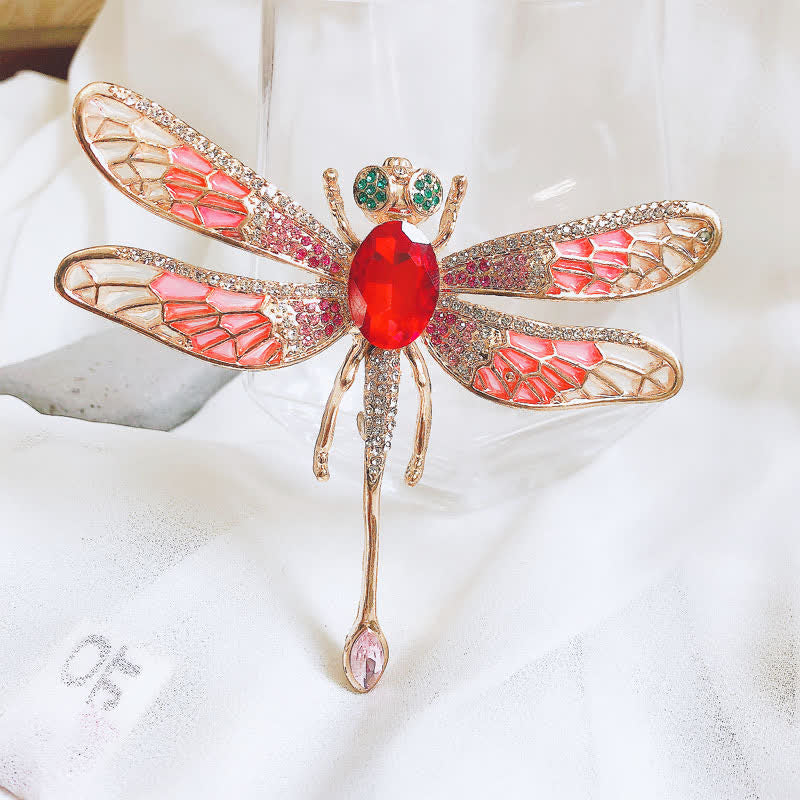 Spilla da donna lussuosa con libellula in strass da palazzo - image 4