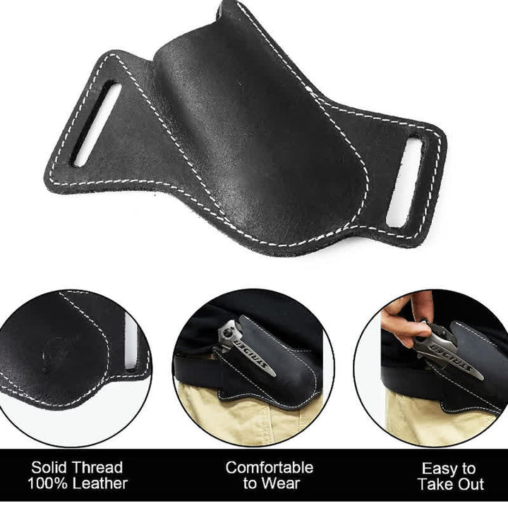 EDC Coltello pieghevole Fodero Fondina in pelle Cintura Borsa - image 1