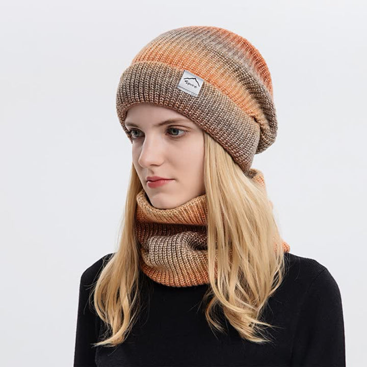 Set di 2 cappelli e sciarpe elastici con gradiente di colore - image 2