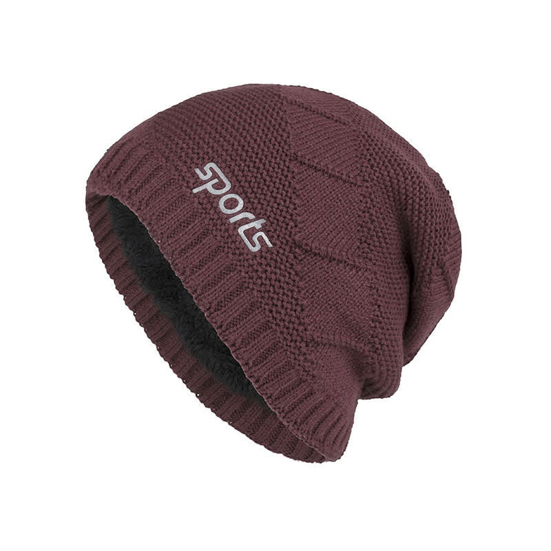 Cappello lavorato a maglia invernale casual in tinta unita - Borgogna - Regolabile (21 5/8"-23 5/8") - image 16