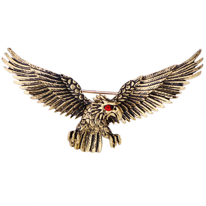 Spilla retrò da uomo con falco calvo che vola - image 4