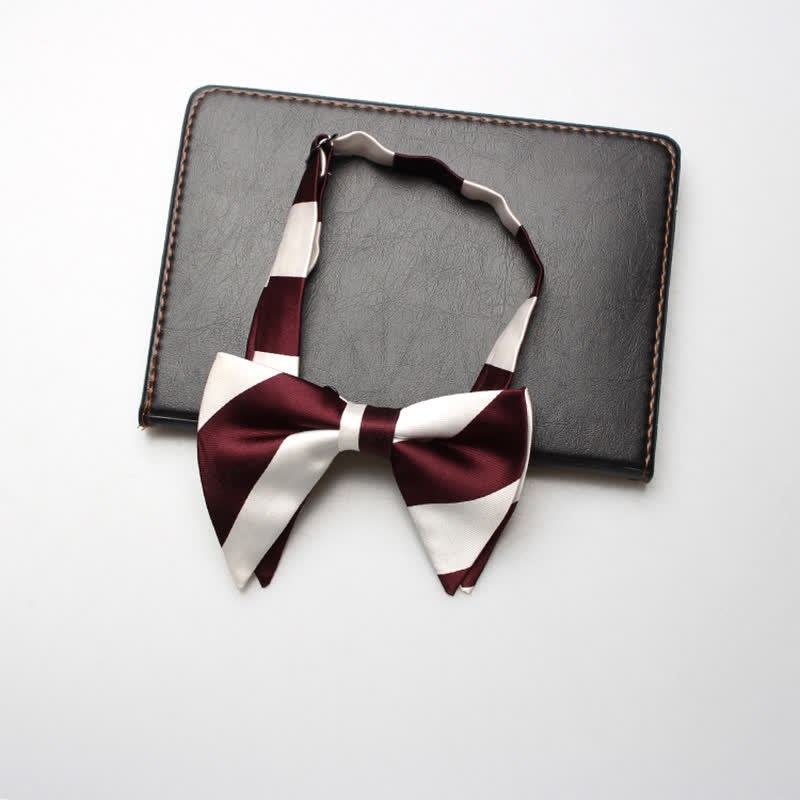 Papillon oversize a righe da college da uomo - Rosso e bianco - image 5