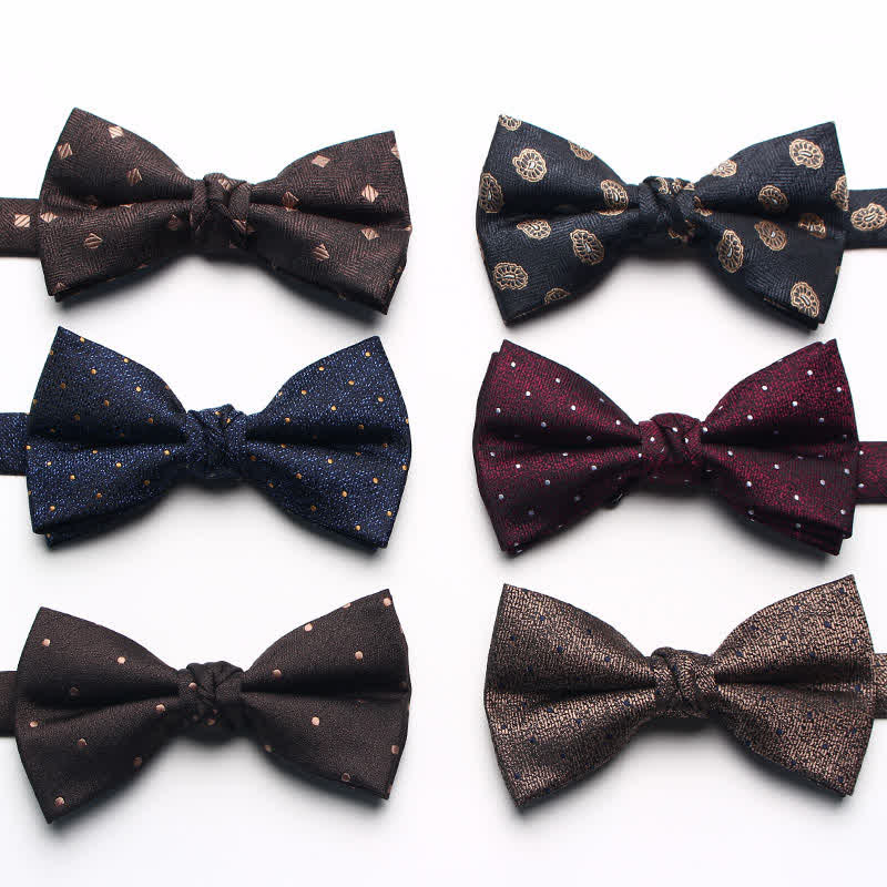 Papillon jacquard tinto in filo antico da uomo - image 2