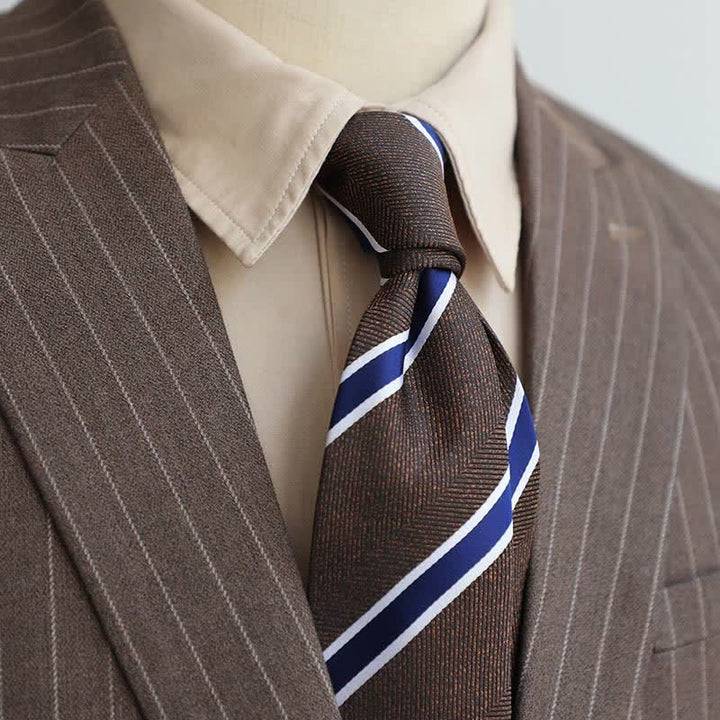 Cravatta da uomo con motivo Paisley a righe della serie Coffee Colors - image 5