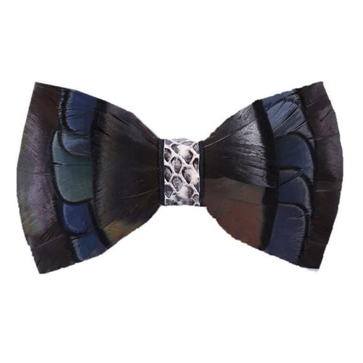 Papillon con piume a forma di serpente viola e blu - Viola e blu - image 0
