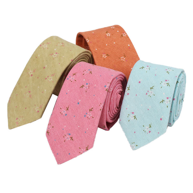 Cravatta sottile elegante floreale da uomo - image 0