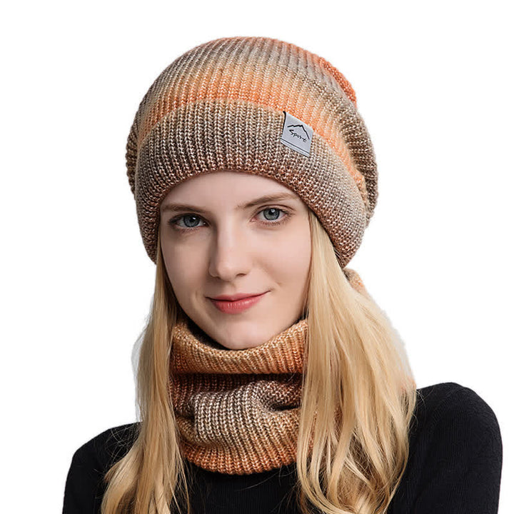 Set di 2 cappelli e sciarpe elastici con gradiente di colore - image 0