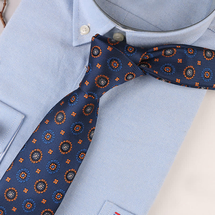 Cravatta da uomo con motivi floreali geometrici vintage - Fiore della Marina - image 1