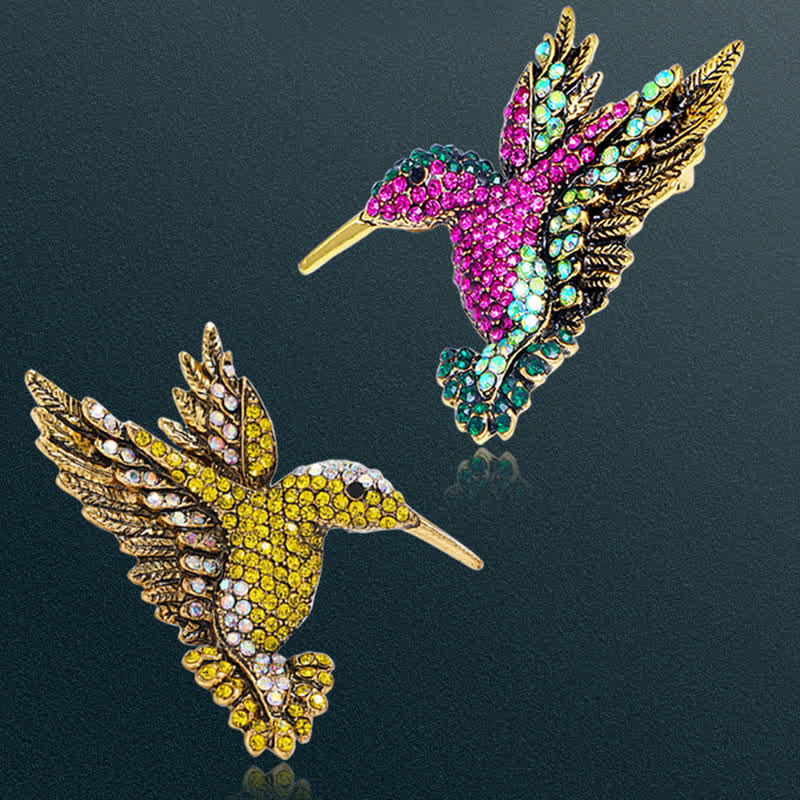Spilla con strass a forma di colibrì da donna - image 3