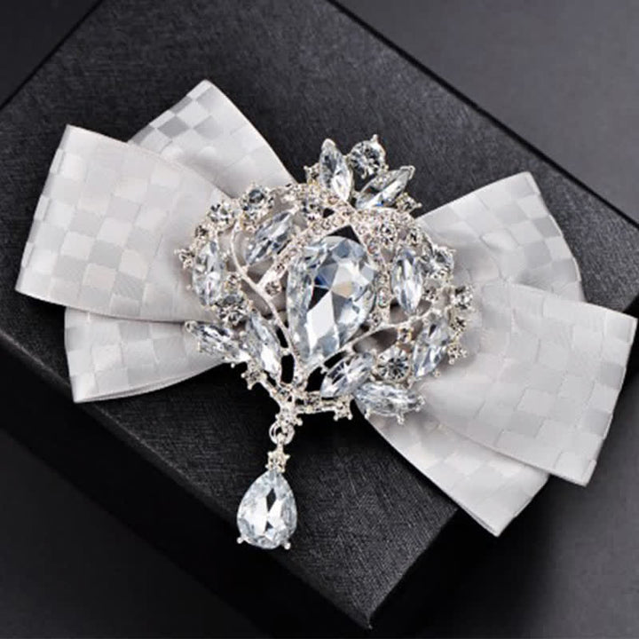 Set di 3 papillon con spilla e strass a scacchi - image 4
