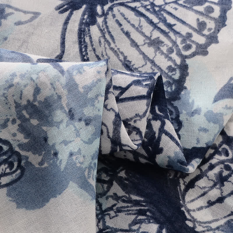 Sciarpa sottile con nappe floreali a farfalla da donna - image 5
