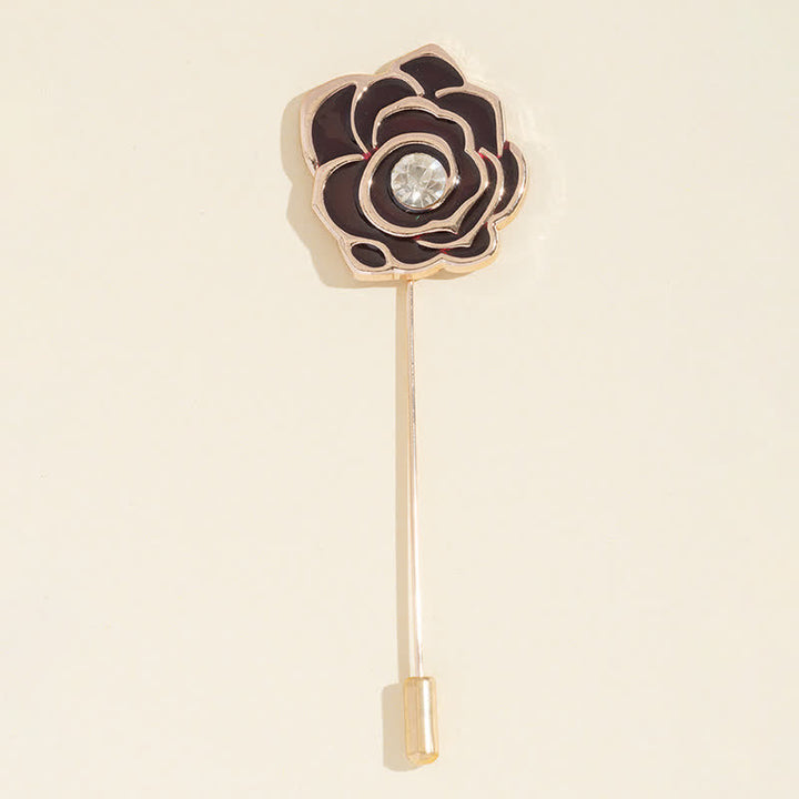 Spilla da donna con fiore di rosa nera - image 3