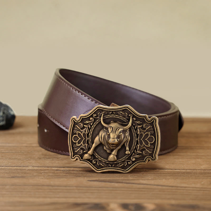 Cintura in pelle con fibbia Matador fai da te da uomo - Bronzo - Cintura PU marrone (40) - image 10