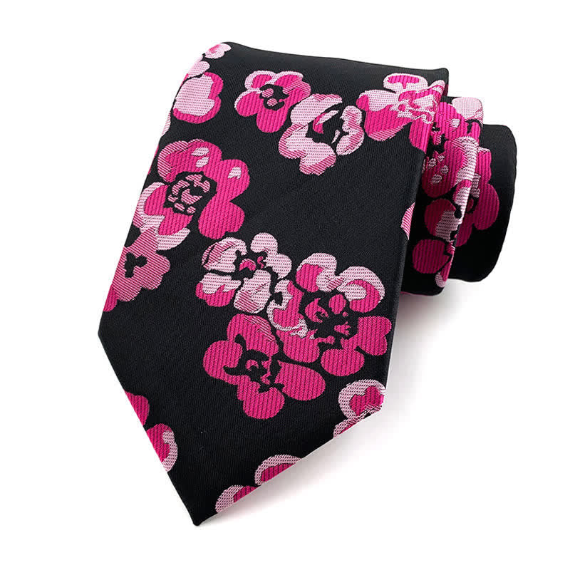 Cravatta floreale moderna di lusso da uomo - Rosa - image 2