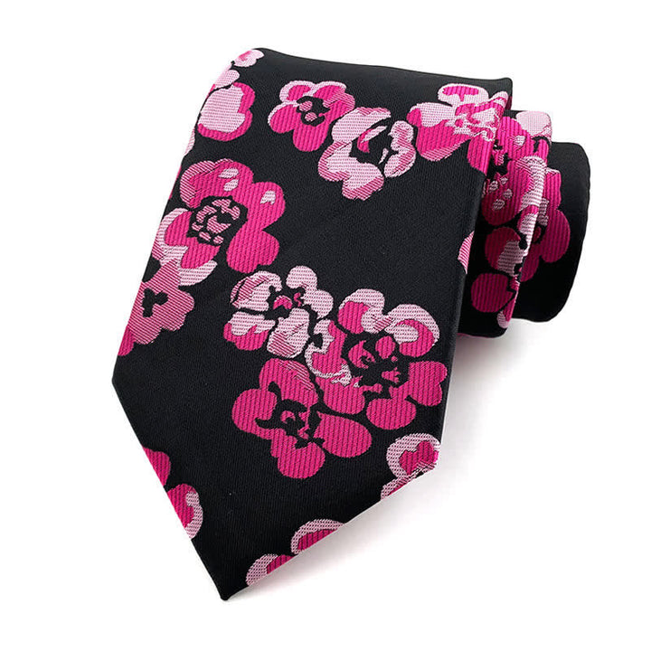 Cravatta floreale moderna di lusso da uomo - Rosa - image 2