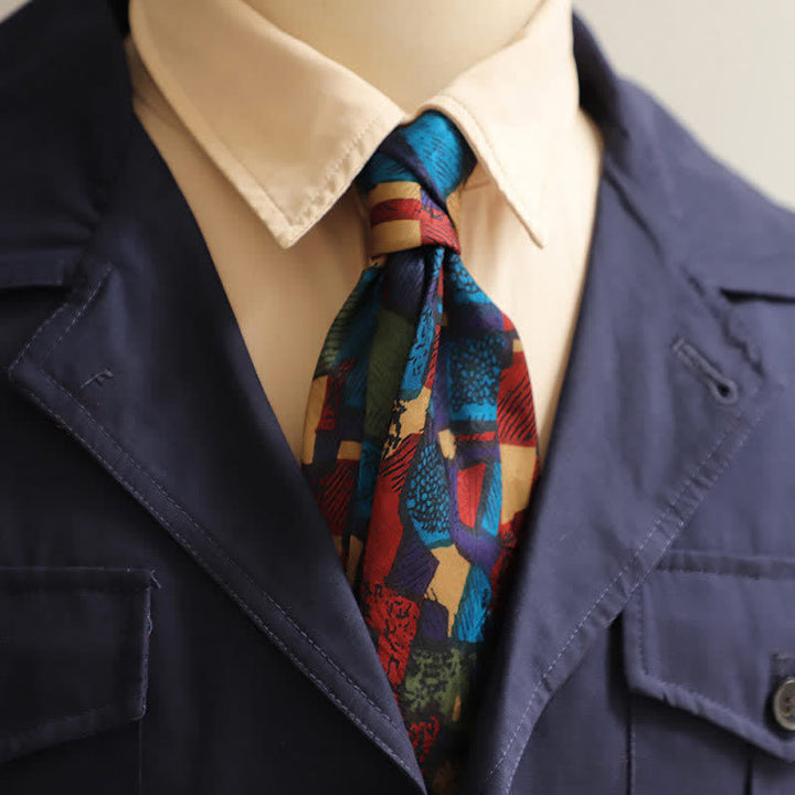 Cravatta da uomo con pittura astratta classica - image 0