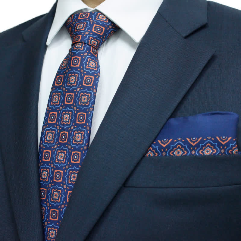 Set di 2 cravatte con stampe medaglione senza tempo da uomo - image 0