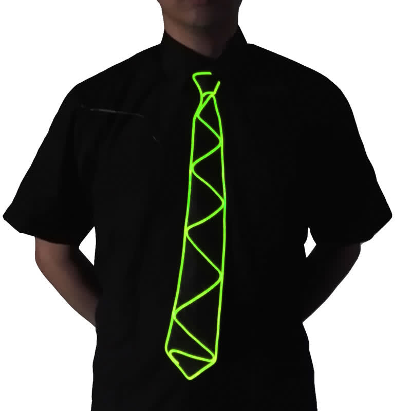 Cravatta luminosa con striscia LED al neon - Verde fluorescente - image 7
