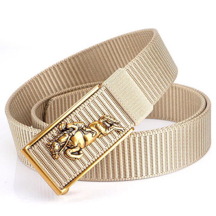 Cintura in nylon per equitazione da uomo - Beige/Oro - 48" - image 11