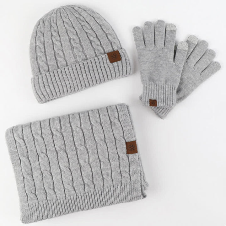 Set di 3 pezzi unisex di caldo cappello sciarpa guanti - image 11