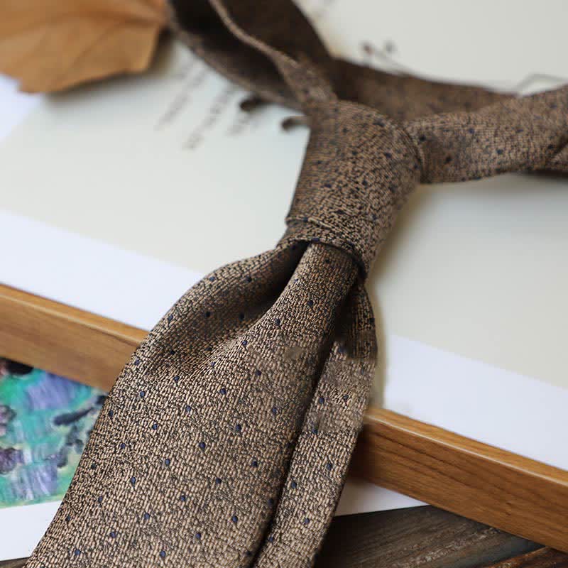 Cravatta da uomo con motivo Paisley a righe della serie Coffee Colors - Stile n. 6 - image 9