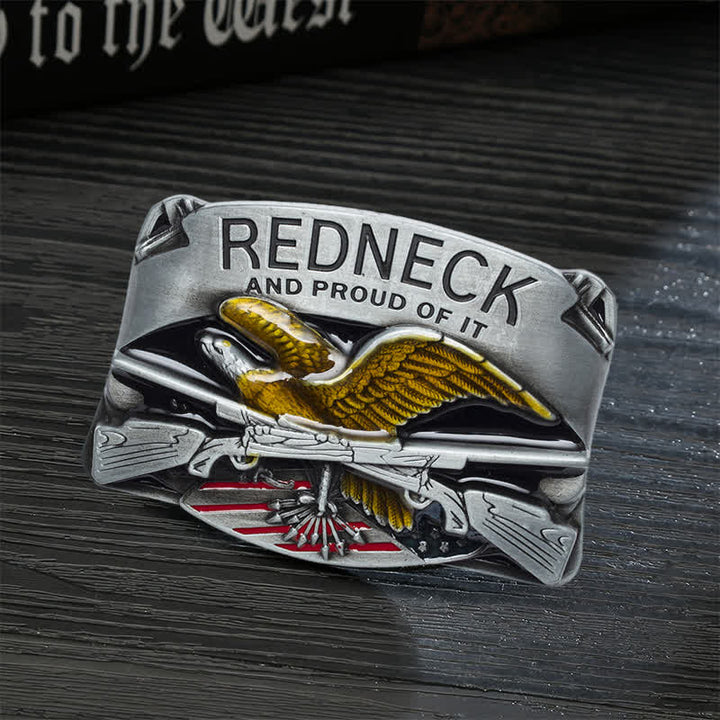 Cintura in pelle con fibbia aquila smaltata Redneck fai da te da uomo - Aquila - Senza cintura - image 0