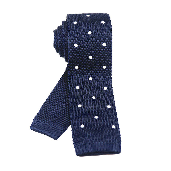 Cravatta a maglia a pois bianchi da uomo - image 9