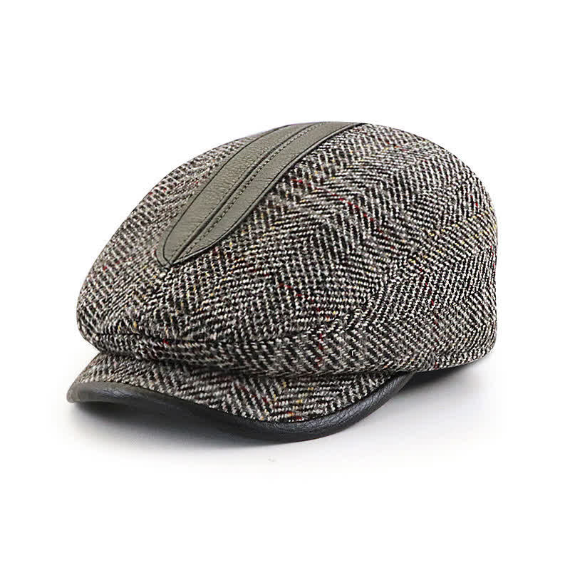 Berretto vintage con visiera corta da giornalaio - Grigio - Misura M (22"-22 7/8") - image 0
