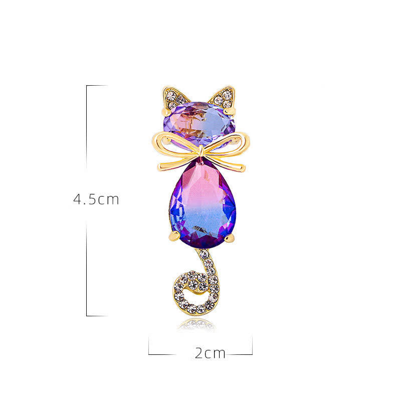 Spilla con strass a forma di gattino carino da donna - image 7