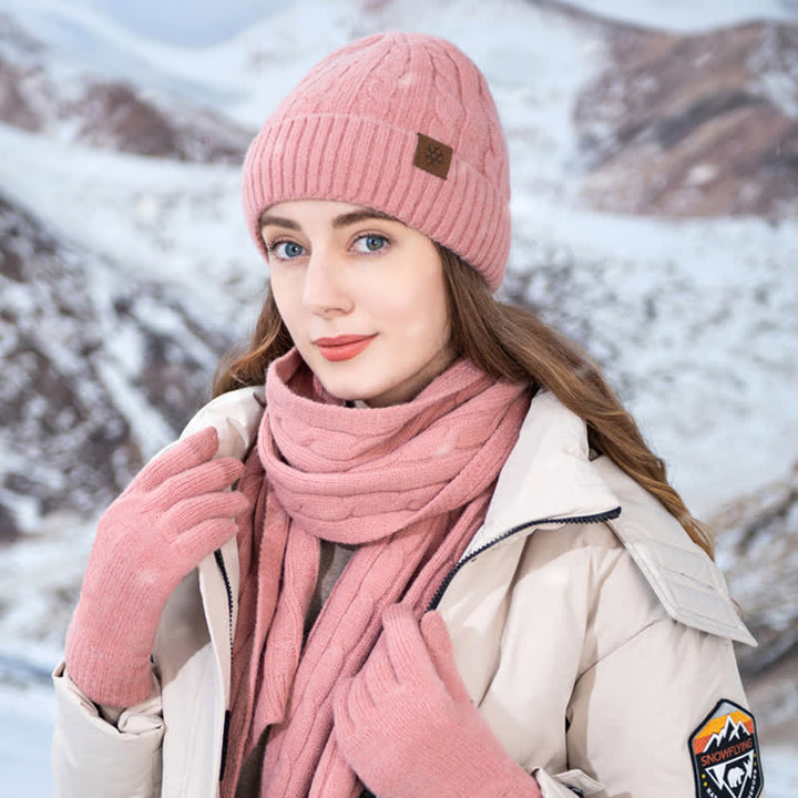 Set di 3 pezzi unisex di caldo cappello sciarpa guanti - image 2