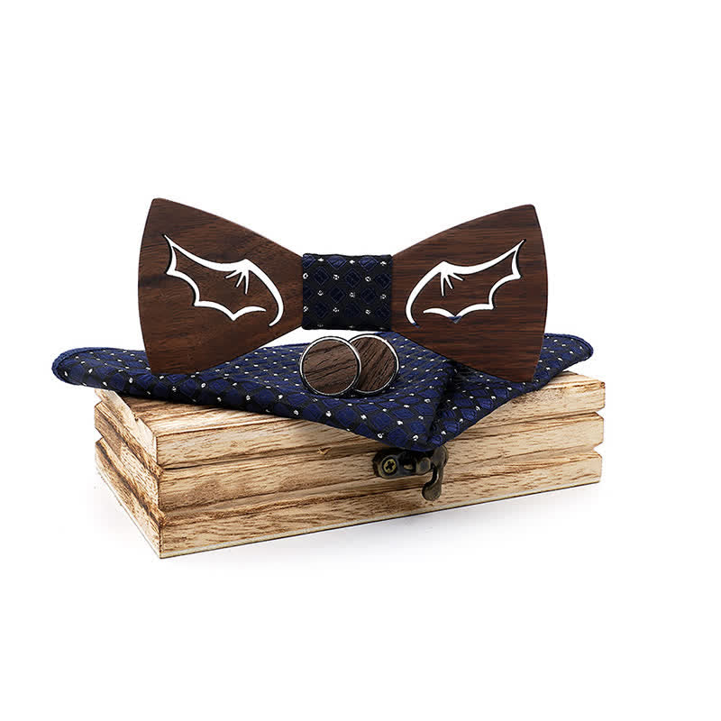 Set di 3 papillon in legno con ali di demone da uomo - Marina Militare - image 0