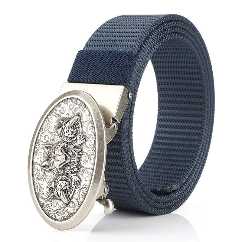 Cintura semplice in nylon Hungry Wolves da uomo - Blu / Argento - 48" - image 11