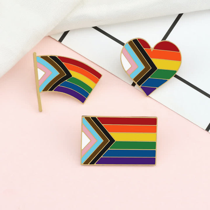 Spilla con bandiera arcobaleno "Show Your Pride" da 3 pezzi - image 2