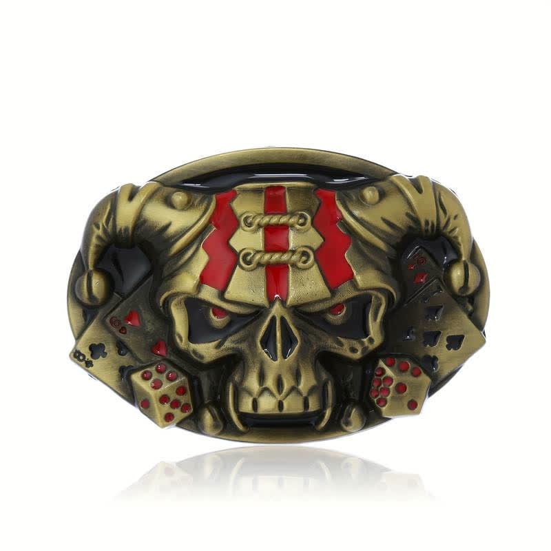 Cintura in pelle con fibbia Joker Clown Skull fai da te da uomo - image 2