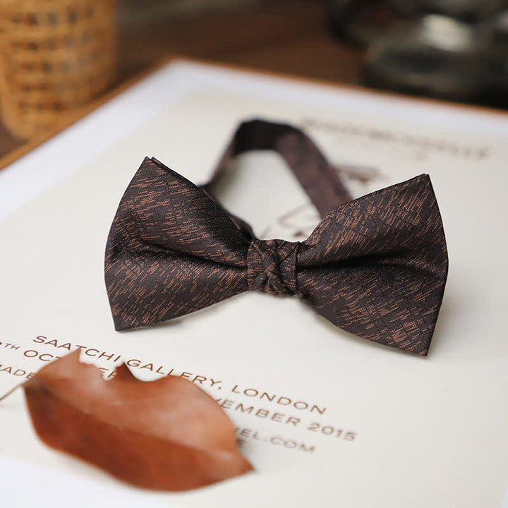 Papillon vintage semplice e delicato da uomo - Strisce di caffè - image 18